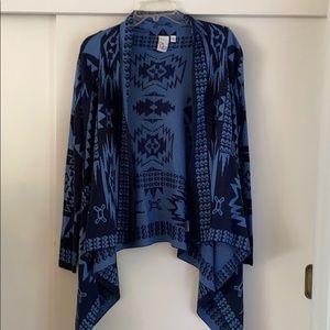 Blue Tribal Print Sweater Cardigan